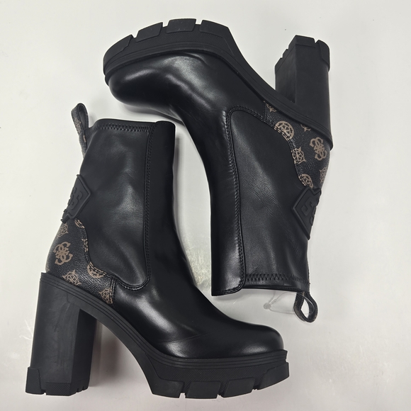 *NEW* Guess Xeno FL7XNOFAL10 Black Chunky Heeled Combat Boots Size EU 36 US 5.5 - Picture 6 of 12